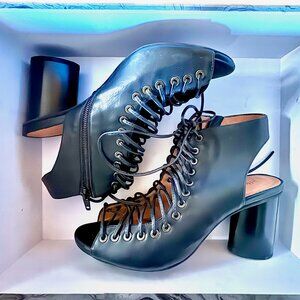 Jeffrey Campbell Covets Cage Lace Up Sandal Block Heel Size 7